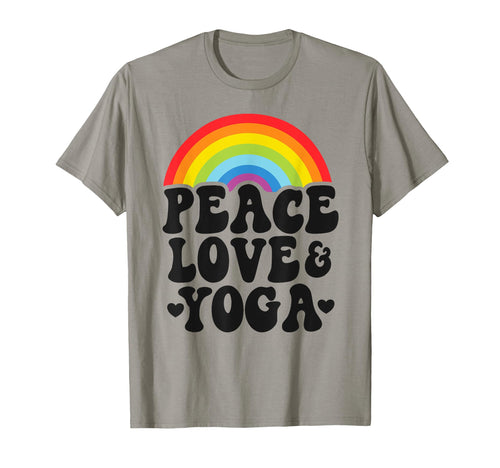 Peace Love Yoga Rainbow Hippie Yoga T-Shirt - Trendy Graphic Men Women - T-Shirt, Sweatshirt, Hoodie