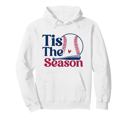 Its Season Baseball Softball Red Blue Hoodie - Novelty Apparel for Adults - T-Shirt, Sweatshirt, Hoodie
