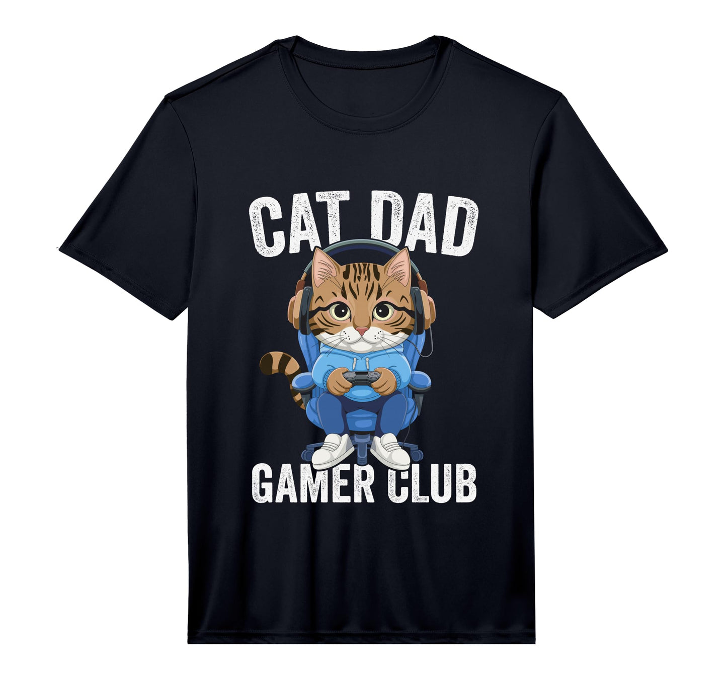 Cat Dad Gamer Club Video Games T-Shirt - Fun Novelty Design Men Women - T-Shirt, Sweatshirt, Hoodie