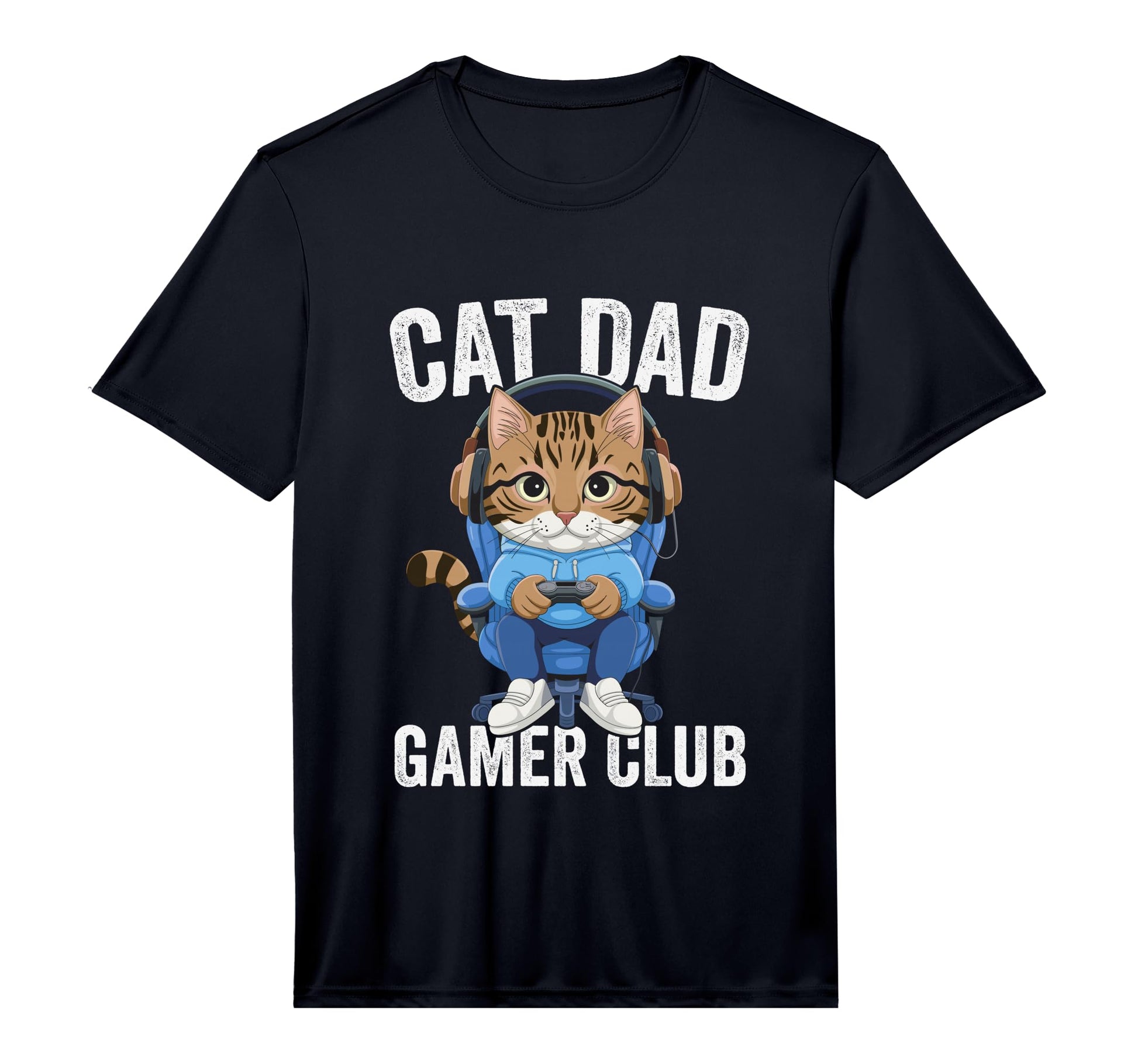 Cat Dad Gamer Club Video Games T-Shirt - Fun Novelty Design Men Women - T-Shirt, Sweatshirt, Hoodie