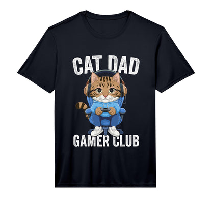 Cat Dad Gamer Club Video Games T-Shirt - Fun Novelty Design Men Women - T-Shirt, Sweatshirt, Hoodie