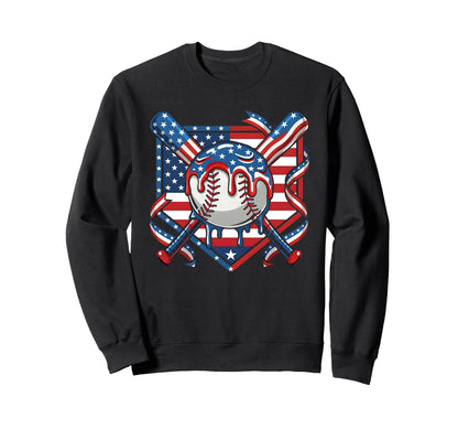Baseball Drip Ice Cream Drip Baseball Sweatshirt - Novelty Apparel Unisex - T-Shirt, Sweatshirt, Hoodie