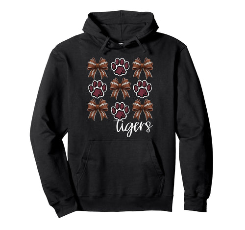 Tigers Football Mom Coquette Bows Game Hoodie - Custom Art Print Men Women - T-Shirt, Sweatshirt, Hoodie