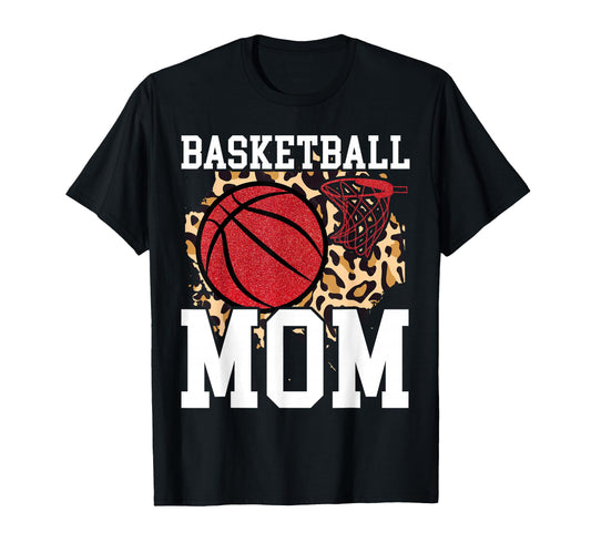 Basketball Mom Mother Leopard T-Shirt - Minimalist Print for Adults - T-Shirt, Sweatshirt, Hoodie