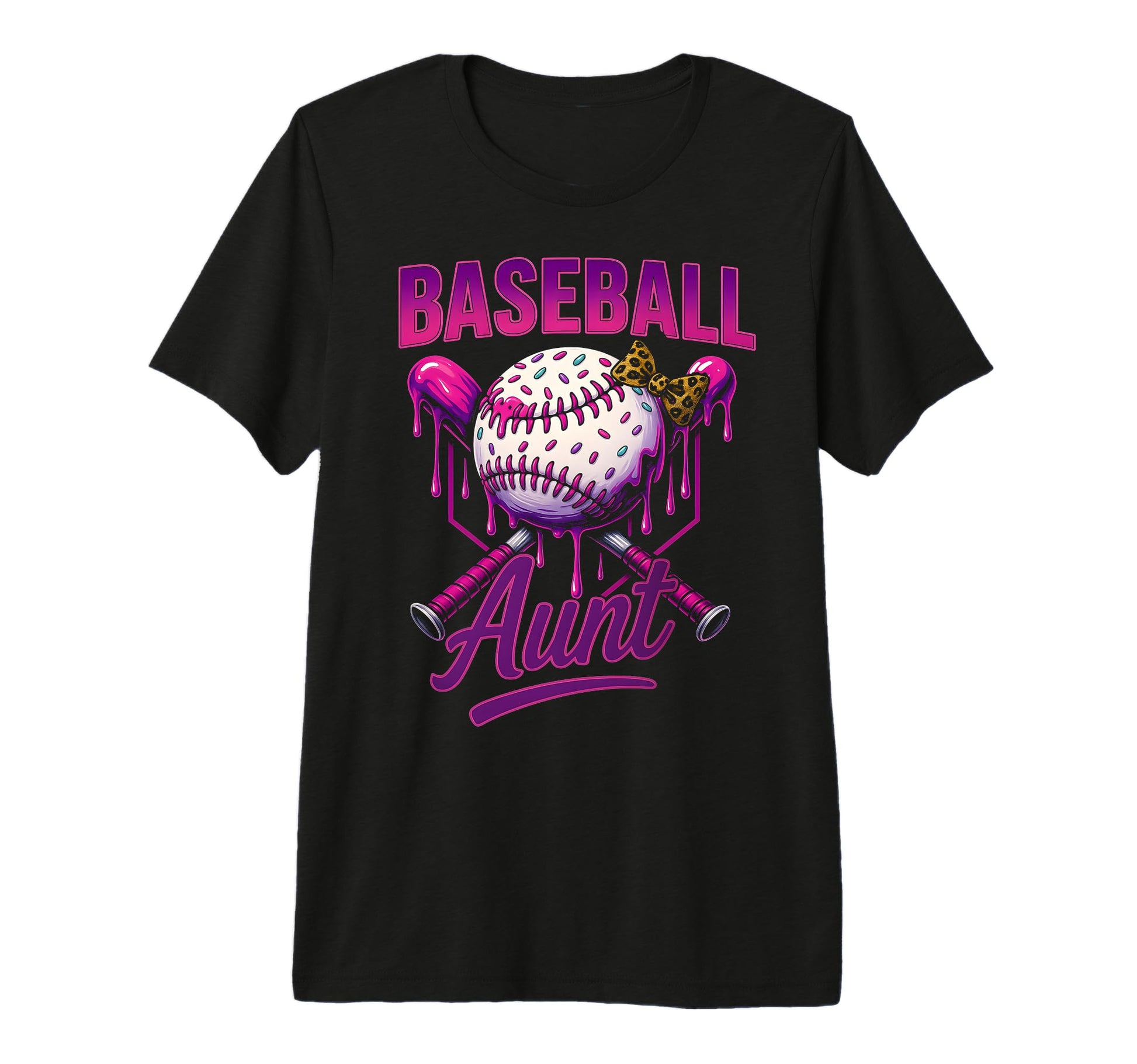 Baseball Aunt Drip Ice Cream Baseball T-Shirt - Graphic Print Unisex - T-Shirt, Sweatshirt, Hoodie