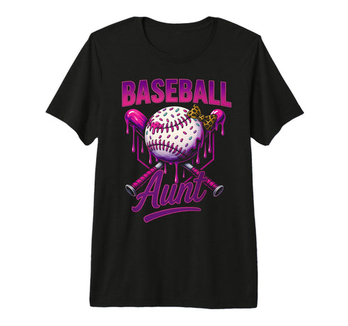 Baseball Aunt Drip Ice Cream Baseball T-Shirt - Graphic Print Unisex - T-Shirt, Sweatshirt, Hoodie