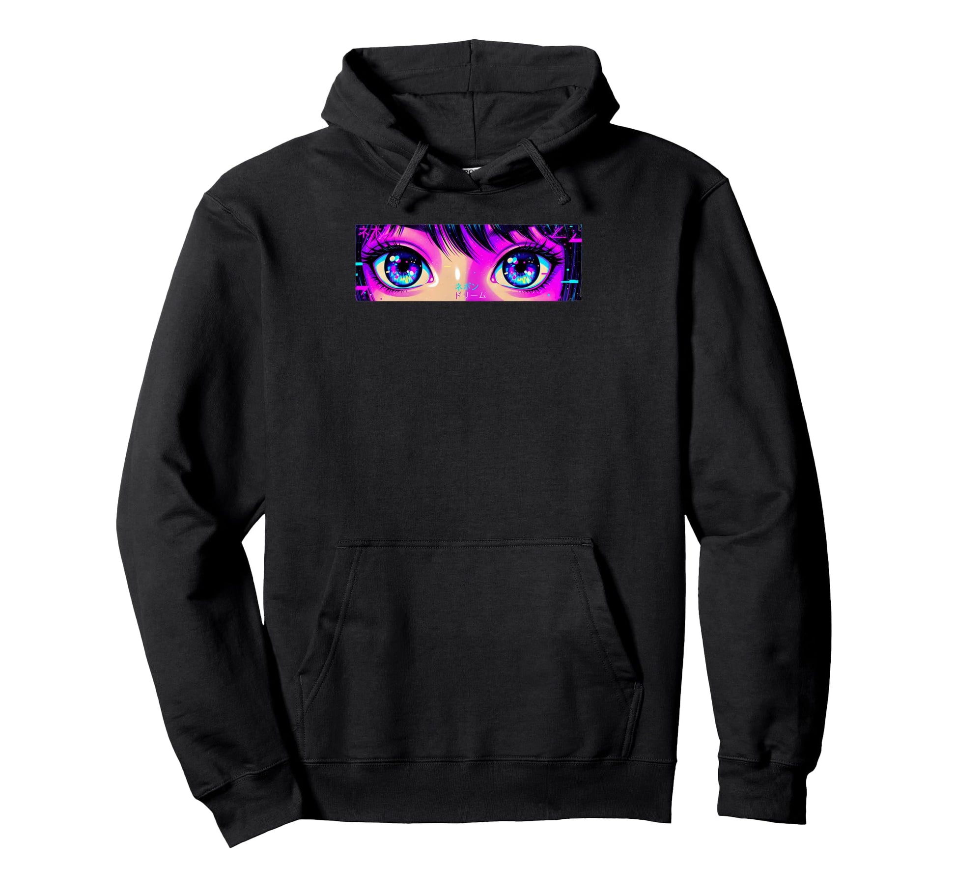 Dreamy Starry Eyes Anime Vaporwave Hoodie - Unique Graphic Men Women - T-Shirt, Sweatshirt, Hoodie