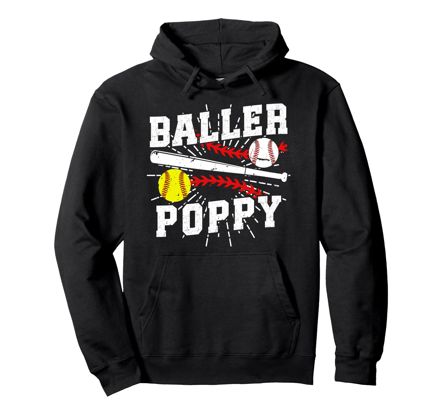 Baller Poppy Proud Softball Baseball Hoodie - Aesthetic Graphic Men Women - T-Shirt, Sweatshirt, Hoodie