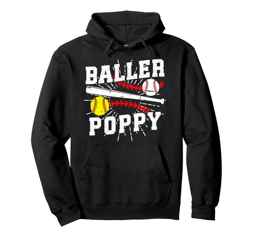Baller Poppy Proud Softball Baseball Hoodie - Aesthetic Graphic Men Women - T-Shirt, Sweatshirt, Hoodie