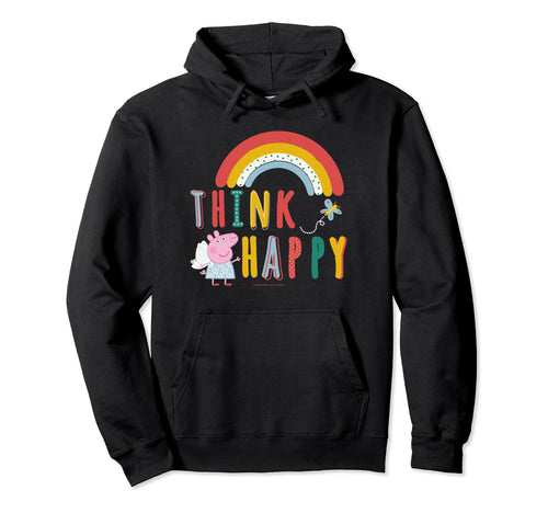 Peppa Pig Think Happy Rainbow Logo Hoodie - Unique Graphic for Adults - T-Shirt, Sweatshirt, Hoodie