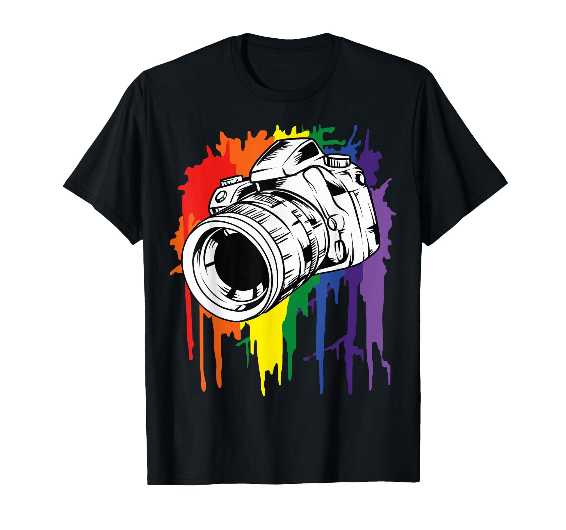 Rainbow Camera T-Shirt - Unique Graphic for Adults - T-Shirt, Sweatshirt, Hoodie