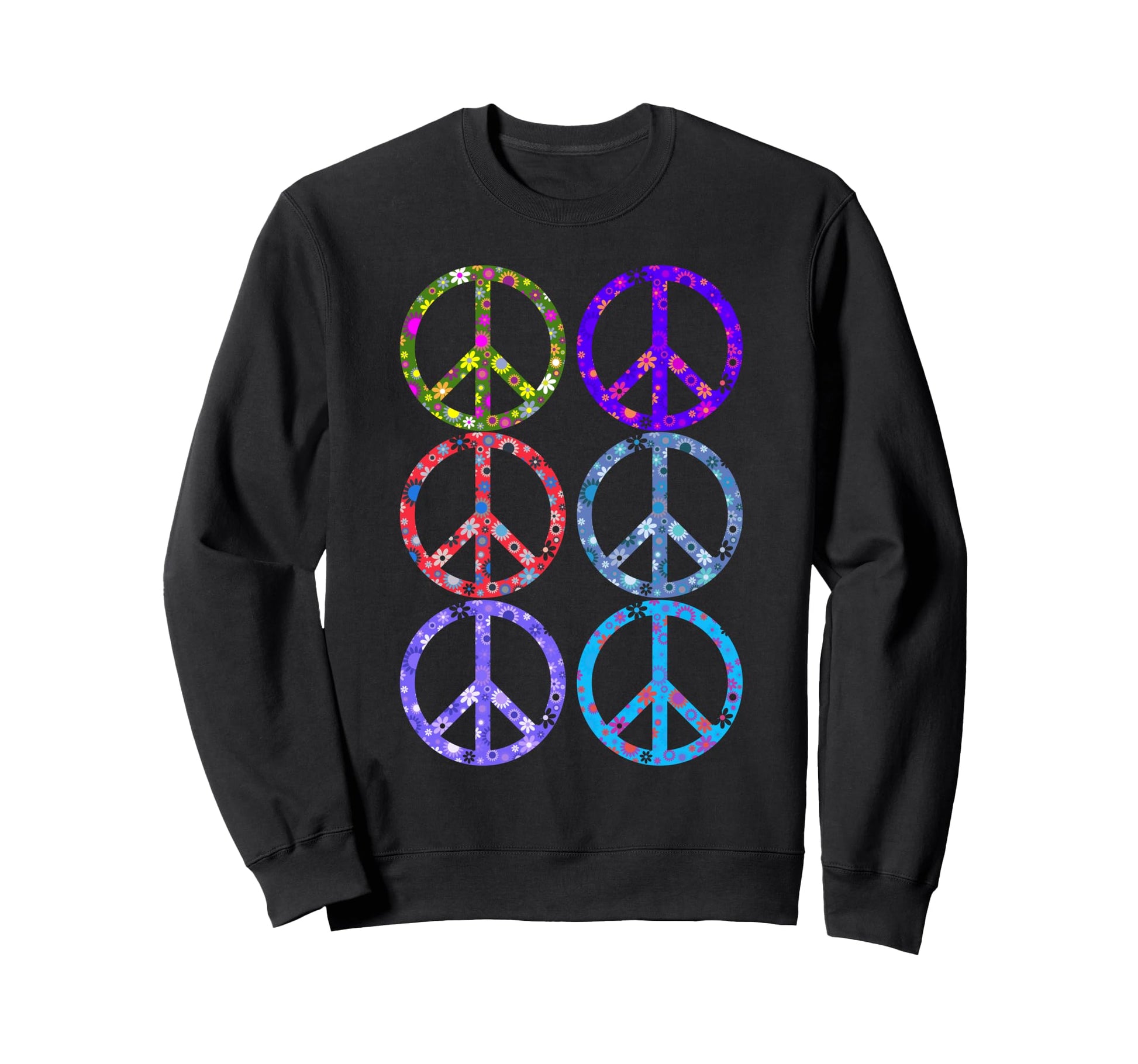 Peace Floral Symbol Psychedelic Boho Sweatshirt - Graphic Print Men Women - T-Shirt, Sweatshirt, Hoodie
