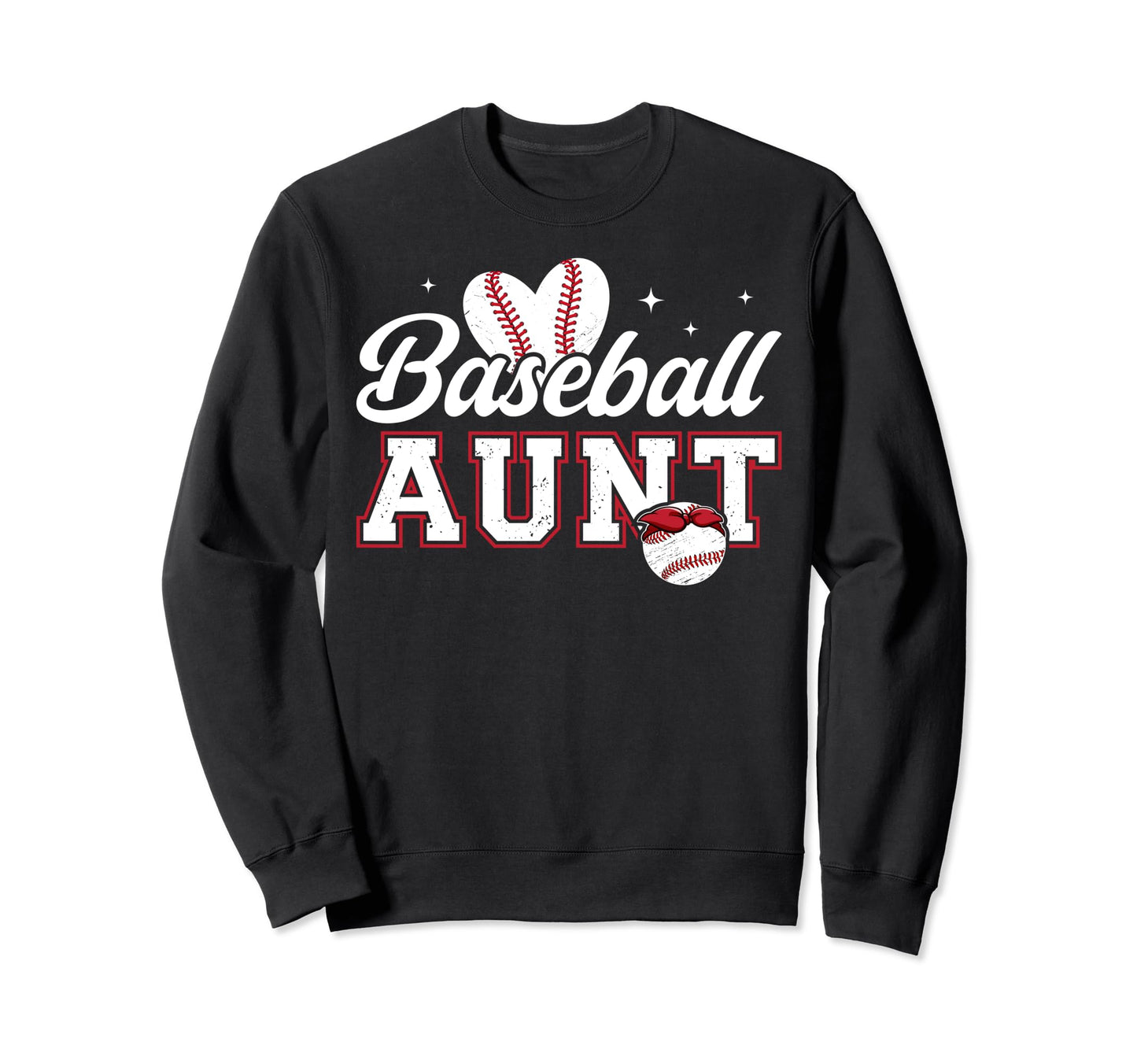 Baseball Aunt Heart Aunt Baseball Sweatshirt - Novelty Apparel Men Women - T-Shirt, Sweatshirt, Hoodie