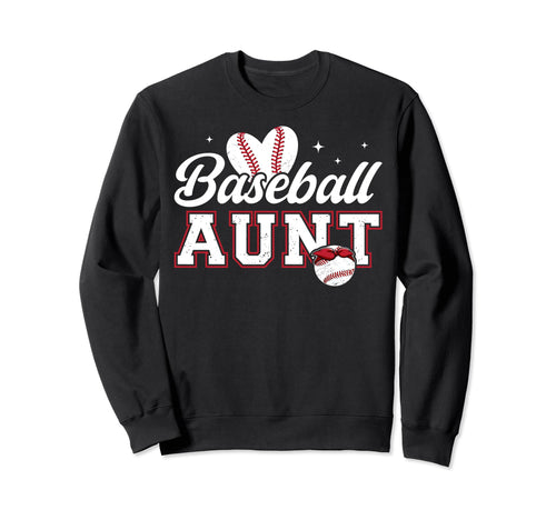 Baseball Aunt Heart Aunt Baseball Sweatshirt - Novelty Apparel Men Women - T-Shirt, Sweatshirt, Hoodie