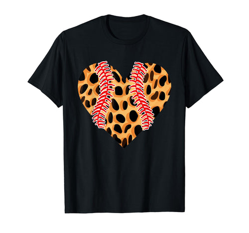 Baseball Valentines Day Leopard Heart T-Shirt - Streetwear Style Unisex - T-Shirt, Sweatshirt, Hoodie