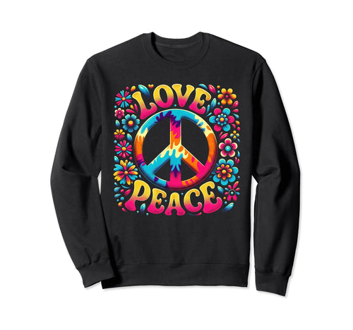 Tie Dye Love Peace Sign Expression Sweatshirt - Unique Graphic Men Women - T-Shirt, Sweatshirt, Hoodie