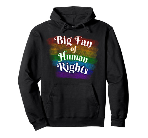 Big Fan Human Rights Rainbow Equality Hoodie - Fun Novelty Design Men Women - T-Shirt, Sweatshirt, Hoodie