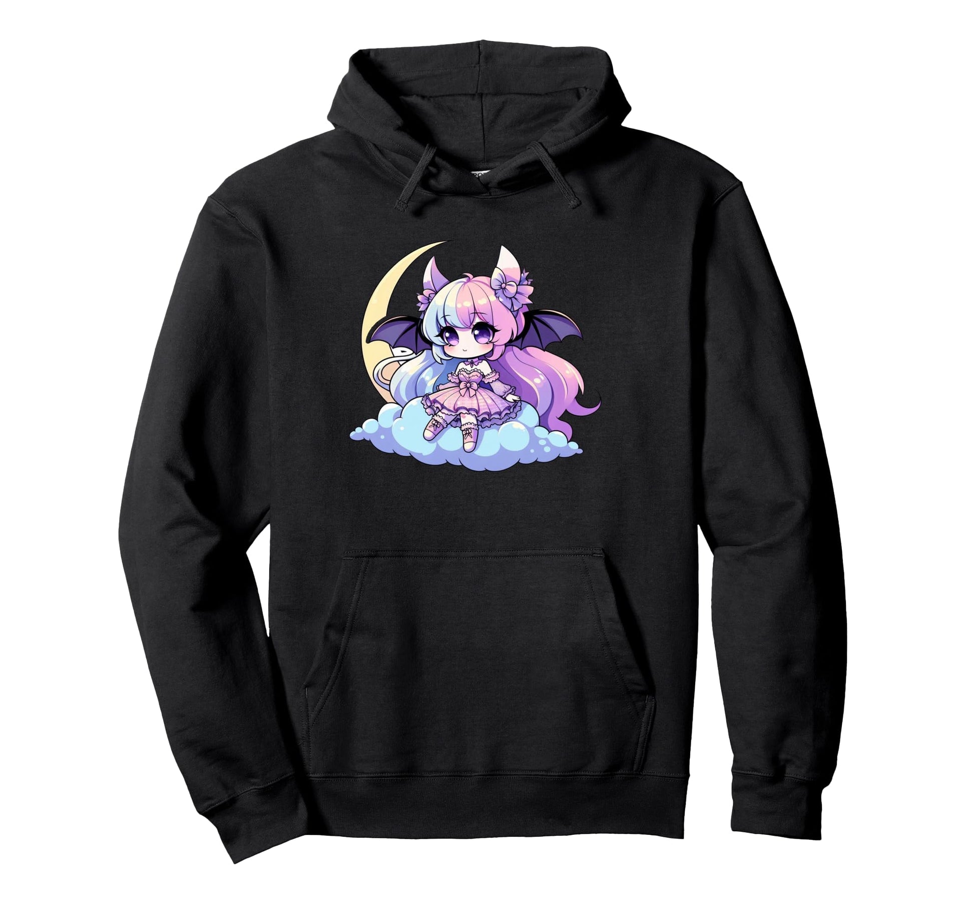 Kawaii Pastel Goth Creepy Anime Moon Hoodie - Casual Everyday Wear Unisex - T-Shirt, Sweatshirt, Hoodie