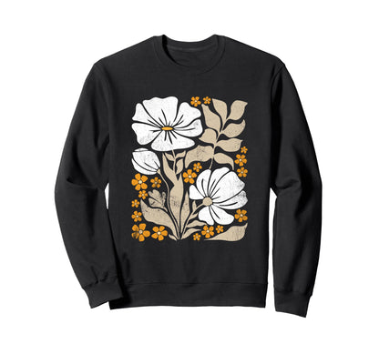 Boho Flowers Abstract Poppies Flower Sweatshirt - Streetwear Style Unisex - T-Shirt, Sweatshirt, Hoodie