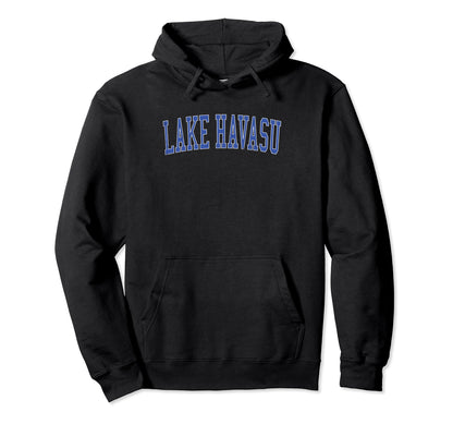 Lake Havasu Distressed Blue Varsity Hoodie - Minimalist Print Unisex - T-Shirt, Sweatshirt, Hoodie
