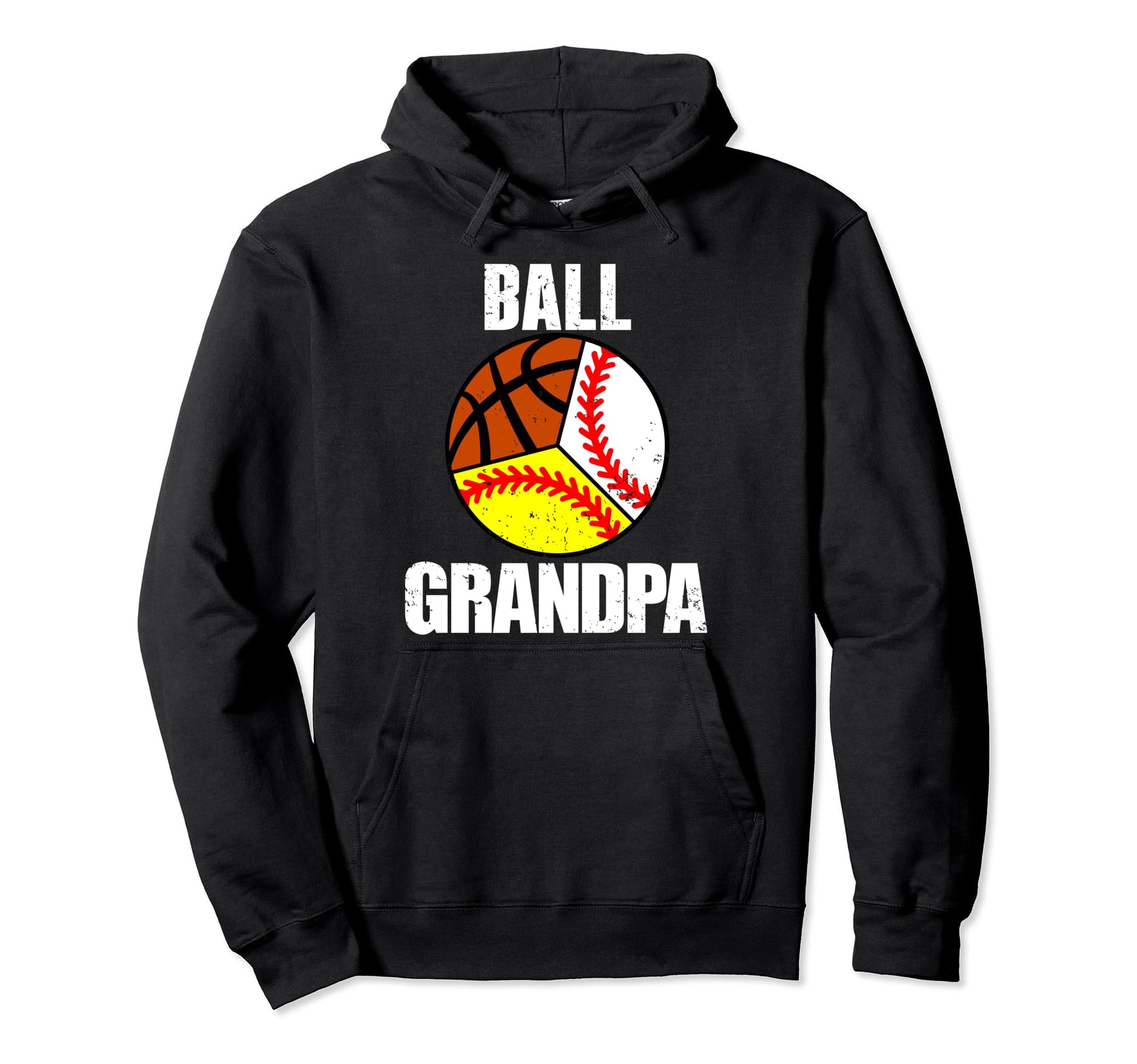 Ball Grandpa Funny Baseball Softball Hoodie - Trendy Graphic Unisex - T-Shirt, Sweatshirt, Hoodie