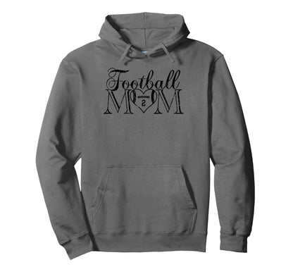 Football Mom Black Number 2 Jersey Heart Hoodie - Trendy Graphic Men Women - T-Shirt, Sweatshirt, Hoodie