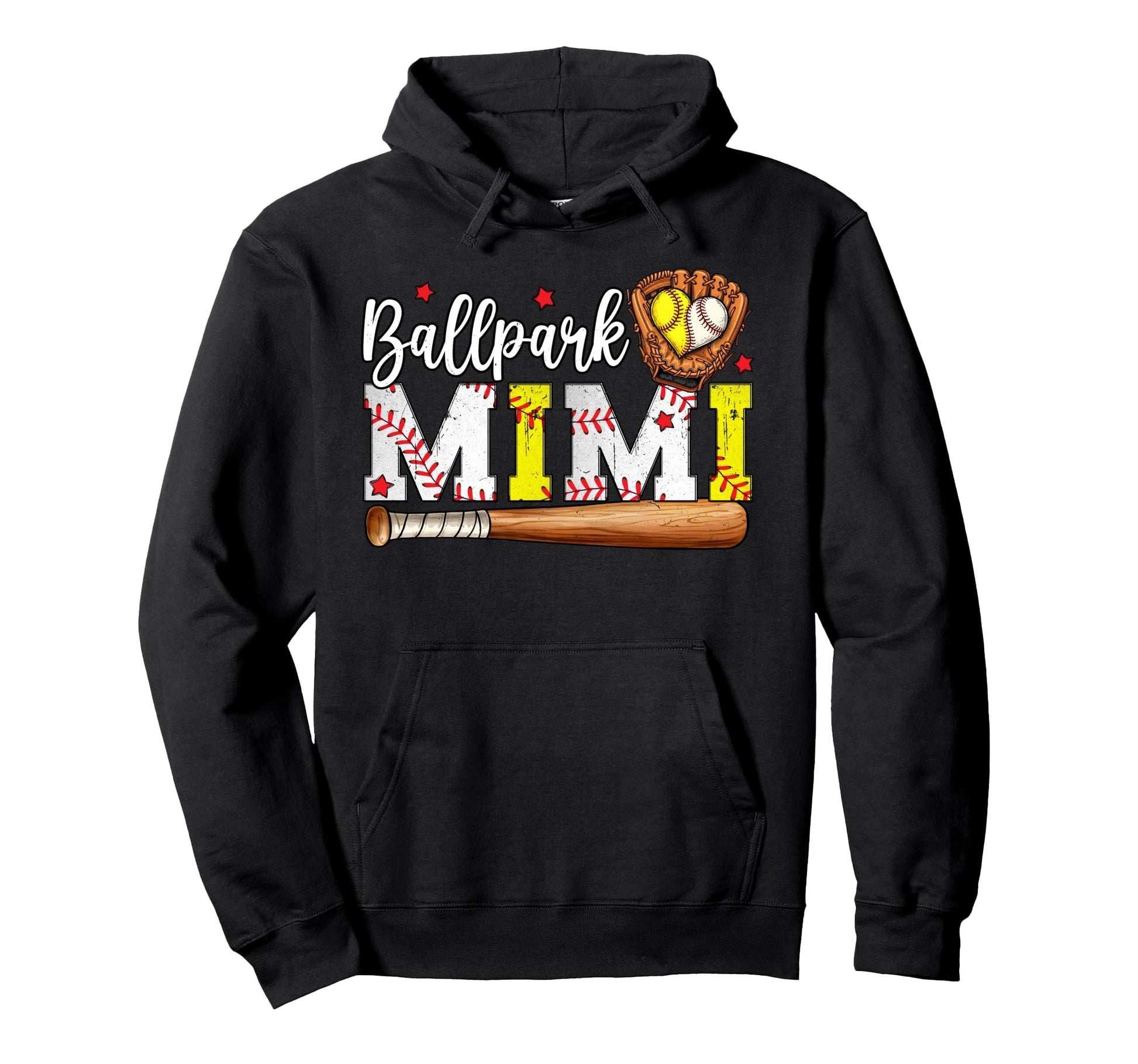 Ballpark Mimi Softball Mimi Baseball Mimi Hoodie - Graphic Print Men Women - T-Shirt, Sweatshirt, Hoodie
