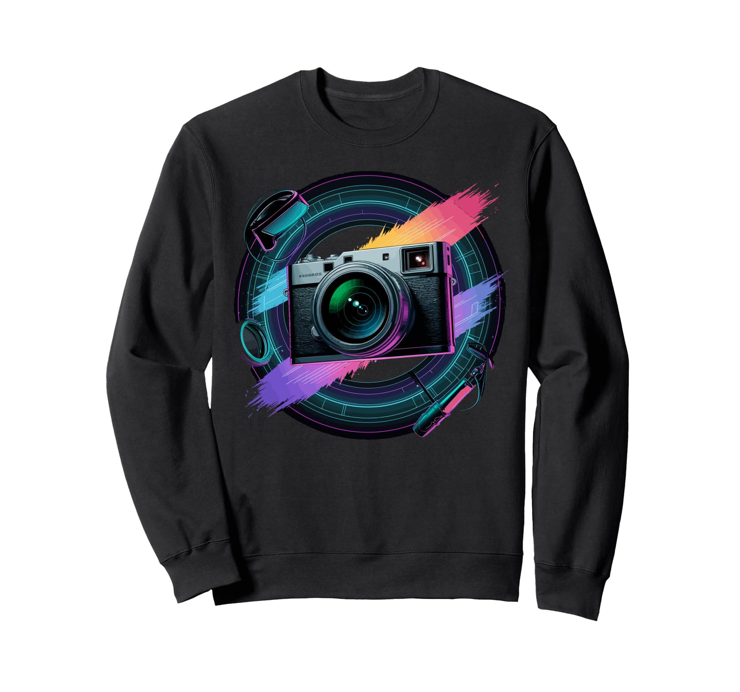 Colorful Camera Electric Sweatshirt - Fun Novelty Design Unisex - T-Shirt, Sweatshirt, Hoodie