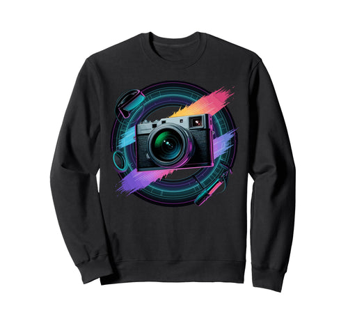 Colorful Camera Electric Sweatshirt - Fun Novelty Design Unisex - T-Shirt, Sweatshirt, Hoodie