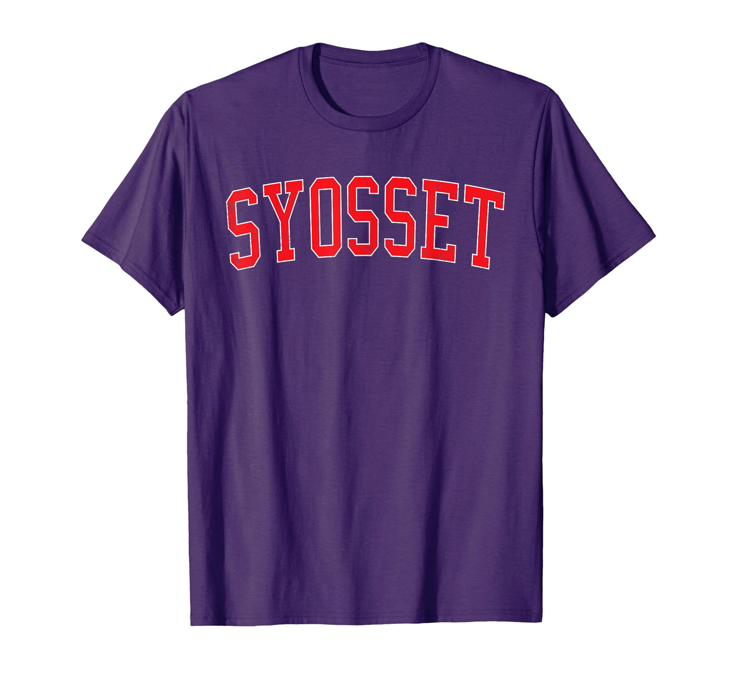 Syosset Ny Distressed Red Varsity T-Shirt - Custom Art Print Men Women - T-Shirt, Sweatshirt, Hoodie