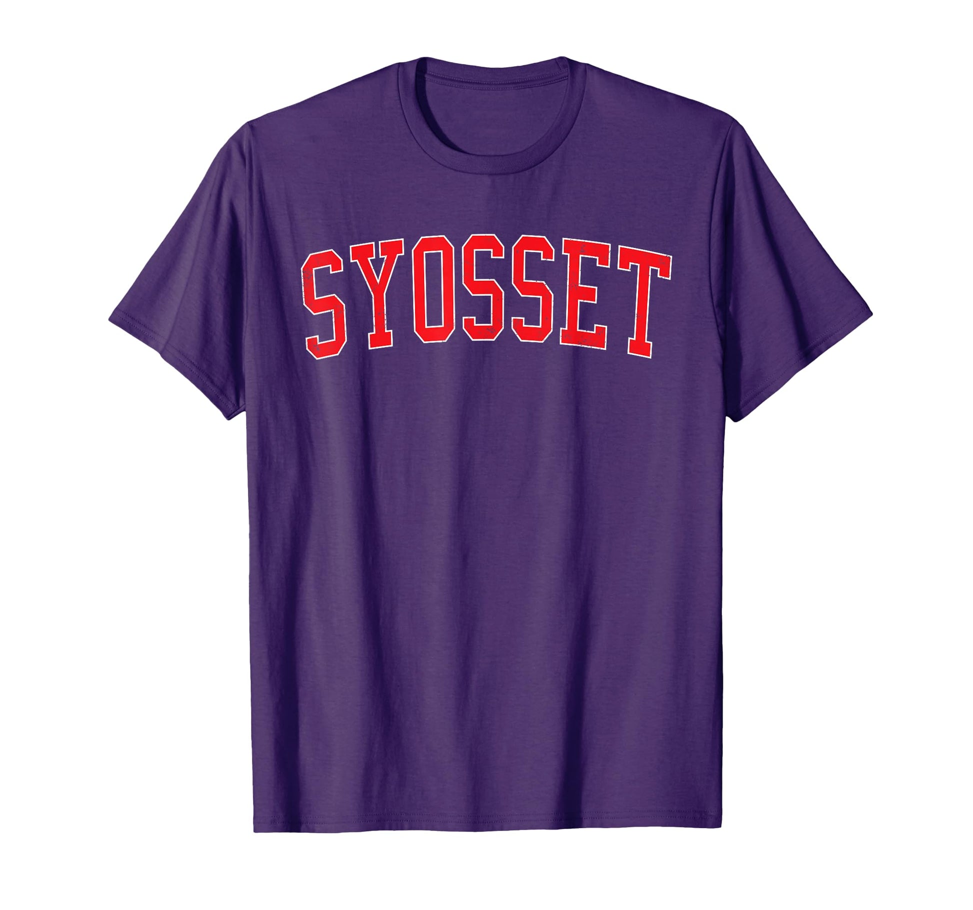 Syosset Ny Distressed Red Varsity T-Shirt - Custom Art Print Men Women - T-Shirt, Sweatshirt, Hoodie