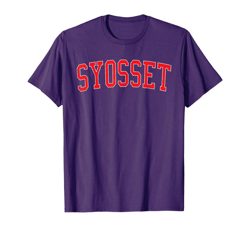 Syosset Ny Distressed Red Varsity T-Shirt - Custom Art Print Men Women - T-Shirt, Sweatshirt, Hoodie
