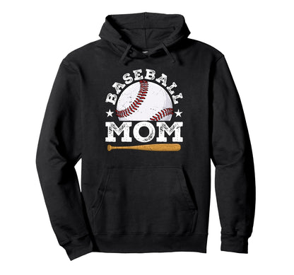 Baseball Mom Mommy Mother Happy Mothers Hoodie - Unique Graphic Men Women - T-Shirt, Sweatshirt, Hoodie