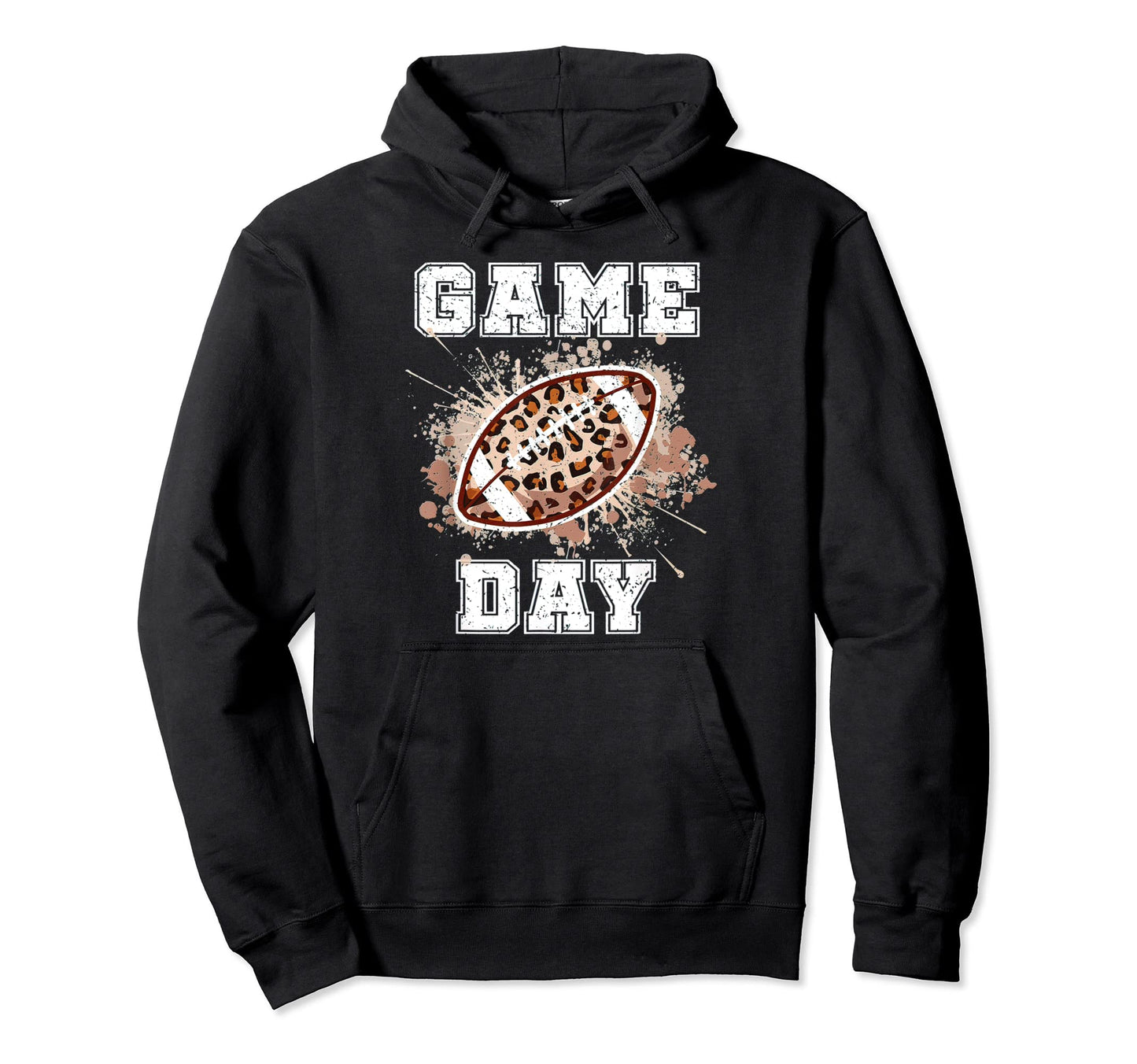 Game Day Leopard Football Cheetah Funny Hoodie - Graphic Print Men Women - T-Shirt, Sweatshirt, Hoodie