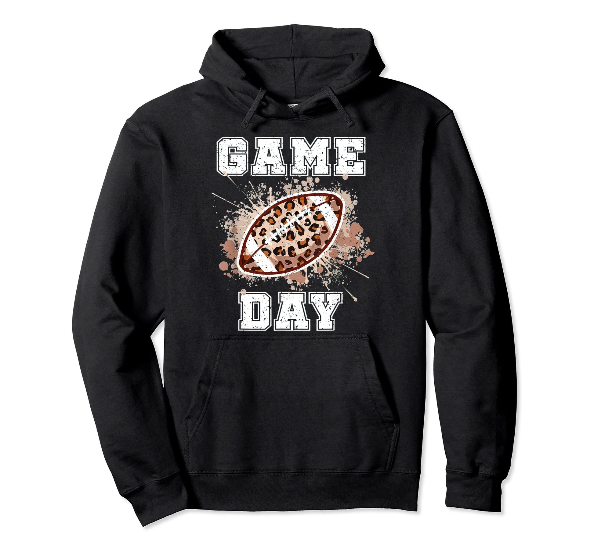 Game Day Leopard Football Cheetah Funny Hoodie - Graphic Print Men Women - T-Shirt, Sweatshirt, Hoodie