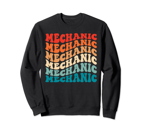 Groovy 70S Mechanic Funny Boho Hippie Sweatshirt - Unique Graphic Unisex - T-Shirt, Sweatshirt, Hoodie