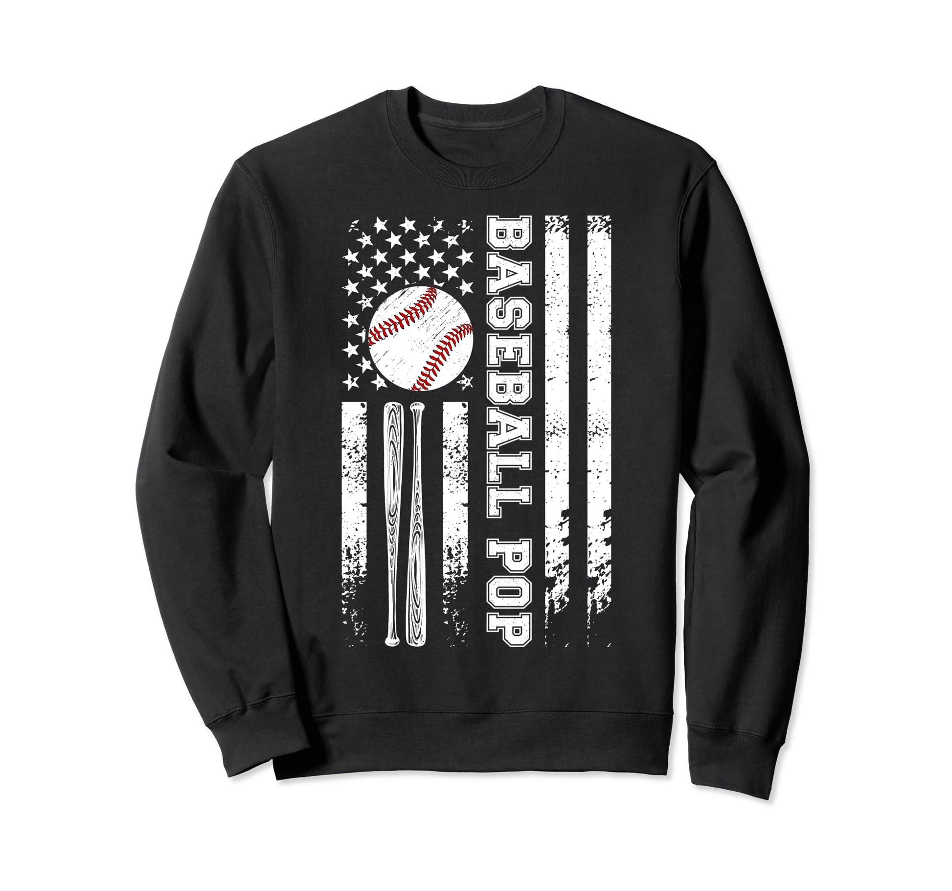 Baseball Pop Grandpa Us Flag Pop Sweatshirt - Aesthetic Graphic for Adults - T-Shirt, Sweatshirt, Hoodie
