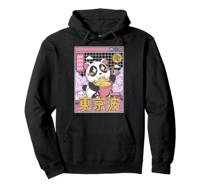 Panda Bear Ramen Japanese Kawaii Hoodie - Aesthetic Graphic Unisex - T-Shirt, Sweatshirt, Hoodie