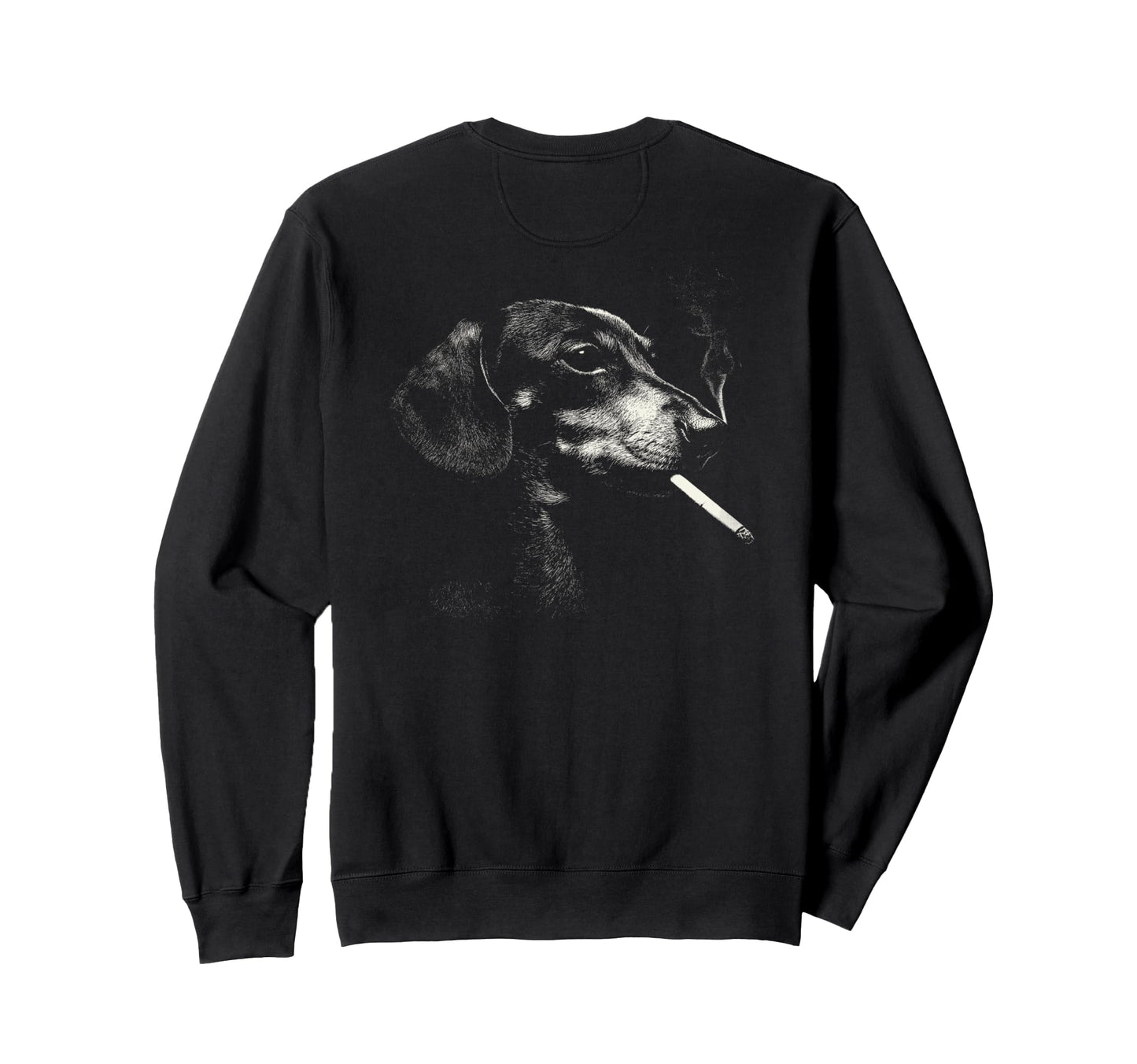 Dachshund Smoking Cigarette Sweatshirt - Streetwear Style for Adults - T-Shirt, Sweatshirt, Hoodie
