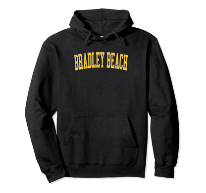 Bradley Beach Distressed Gold Varsity Hoodie - Casual Everyday Wear Unisex - T-Shirt, Sweatshirt, Hoodie