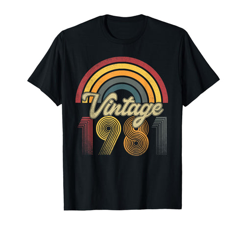 1981 44Th Birthday Gift Rainbow T-Shirt - Graphic Print Men Women - T-Shirt, Sweatshirt, Hoodie