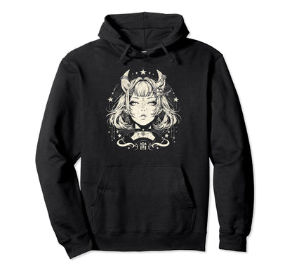 Goth Grunge Demon Anime Waifu Horror Hoodie - Aesthetic Graphic Men Women - T-Shirt, Sweatshirt, Hoodie