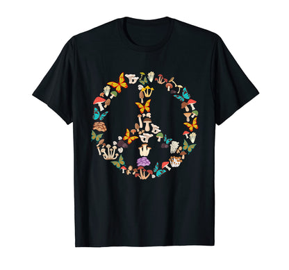 Funny Hippie Peace Sign Mushroom T-Shirt - Custom Art Print for Adults - T-Shirt, Sweatshirt, Hoodie