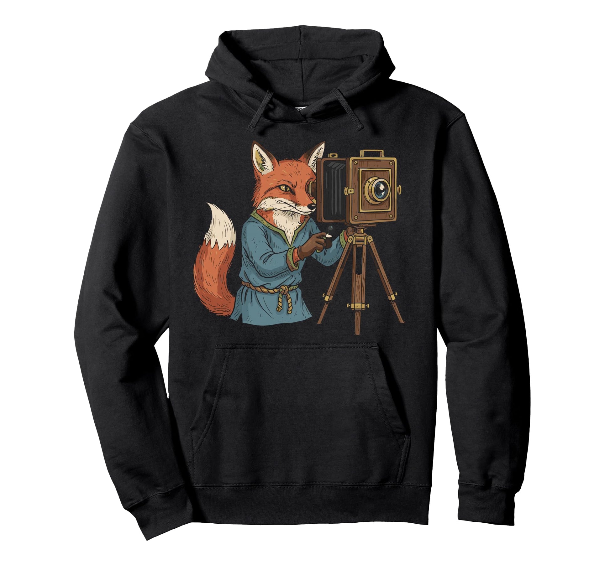 Photographer Fox Capturing Moments Analog Hoodie - Graphic Print Unisex - T-Shirt, Sweatshirt, Hoodie