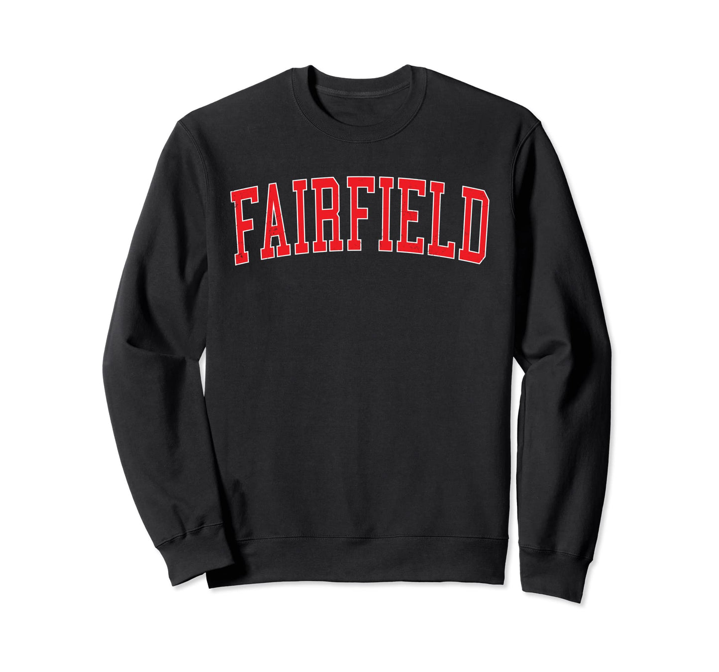 Fairfield Ca Varsity Red Text Sweatshirt - Trendy Graphic for Adults - T-Shirt, Sweatshirt, Hoodie