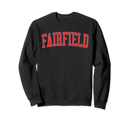 Fairfield Ca Varsity Red Text Sweatshirt - Trendy Graphic for Adults - T-Shirt, Sweatshirt, Hoodie