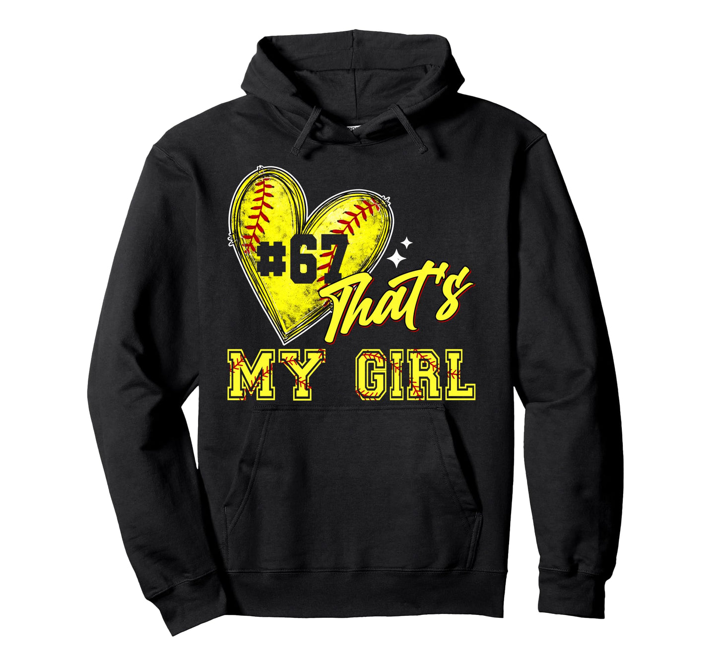 Softball Mom Dad Thats My Jersey Number 67 Hoodie - Novelty Apparel Unisex - T-Shirt, Sweatshirt, Hoodie