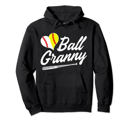 Ball Granny Softball Baseball Granny Grandma Hoodie - Unique Graphic Unisex - T-Shirt, Sweatshirt, Hoodie