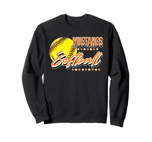 Mustangs Softball Mom Sports Game Sweatshirt - Trendy Graphic for Adults - T-Shirt, Sweatshirt, Hoodie
