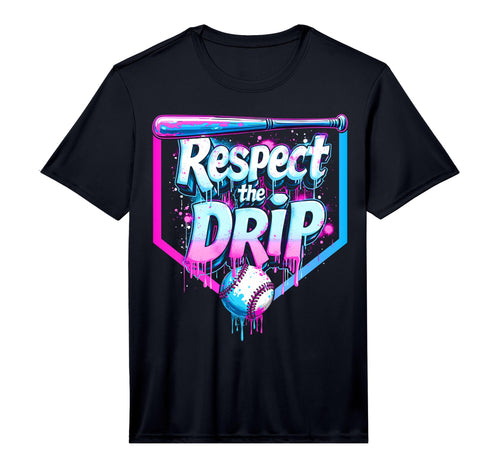 Baseball Drip Ice Cream Respect T-Shirt - Casual Everyday Wear for Adults - T-Shirt, Sweatshirt, Hoodie